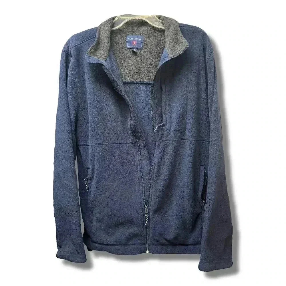 Saddlebred Men's Blue Fleece Jacket Size M Casual Fall
